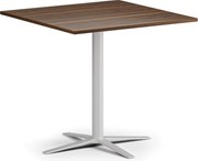 Konferenčný stolík AURA, 60x60 cm, biela podnož, orech