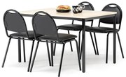 Jedálenská zostava 1x stôl Š 1200 x H 800, breza / čierna, 4x stolička čier