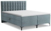 Svetlomodrá boxspring posteľ s úložným priestorom 160x200 cm Puhala – Makamii