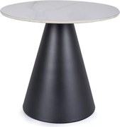Odkladací stolík HILL Ø 50 cm, bielo-čierny