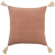 Staro-ružový bavlnený vankúš so strapcami Crocheted - 45 * 45 cm