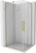 Mexen Velar L Duo, sprchový kút s posuvnými dverami 90 x 80 cm, 8mm číre sklo, zlatá matná, 871-090-080-02-03-55