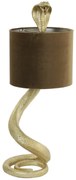 Zlatá stolná lampa va tvare hada Snake s karamelovým tienidlom - 27 * 25 * 68cm / E27