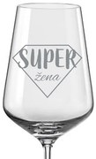 Pieskovaná poháre na víno Super žena