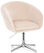 LuxuryForm DESIGN Stolička VENICE VELUR na striebornom kríži - krémová