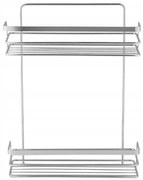 BISK Erga NIAGARA, nástenná dvojitá polička 265x100x342 mm, chrómová, ERG-08435