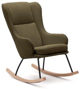 Zelené hojdacie kreslo z textílie bouclé Maustin – Kave Home