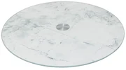 Sklenený otočný servírovací podnos White Marble, (fi) 32 cm