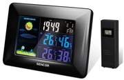 Sencor - Meteostanica s farebným LCD displejom a budíkom 3xAAA + 2xAA čierna