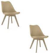Set dvoch jedálenských stoličiek MARK tmavobéžový / béžový (2 ks)