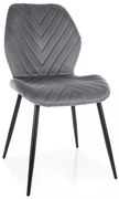 Sametová jídelní židle Mike šedá