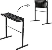 Garden Line SKLADACIA LAVICA, DĹŽKA 68 CM, S OPOROU PRE NOHY – ČIERNA *8282