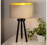 Duolla - Stolná lampa OVAL VEGAN 1xE27/15W/230V pr. 30 cm krémová