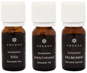 Set vôní do sauny Emendo 3x10ml / Salmiak, Borovica, Sisu