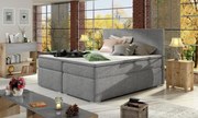 Posteľ Boxspring Divalia 200 x 180, šedá (látka - bd 03)