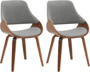 Sada 2 ks jedálenskej stoličky Vangale, látka - orech/sivá