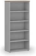 Kancelársky regál PRIMO GRAY, 800 x 420 x 1781 mm, sivá/orech