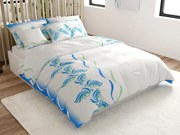 Obliečky z mikrosaténu SOFTURE, bielo-modré Rozmer obliečky: 70 x 90 cm | 140 x 200 cm