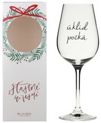 Bella Rose Pohár na víno Úklid počká + vianočná krabička – CZ
