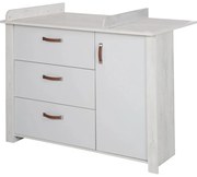 Biela nízka detská komoda s prebaľovacím pultom 126x99 cm Mila – Roba