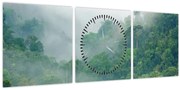 Obraz - Ranná hmla (s hodinami) (90x30 cm)