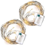 Nexos 74574 osvetlenie- strieborný drôt, 64 LED, teplá biela, 2 ks