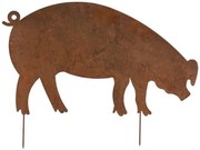 Kovový záhradný zápich Prasiatko L - 70 * 0,5 * 54 cm