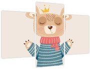 Obraz - Béžový medvedík s korunkou (90x60 cm)