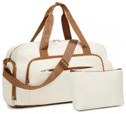 Konofactory Béžová sada cestovná taška + kapsička "Couple" - M (35l)