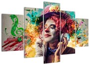 Obraz - Umelkyňa so slúchadlami (150x105 cm)