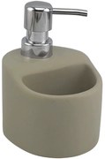 Kuchinox Yogo, keramický dávkovač saponátu 330ml na postavenie, béžová-chrómová, LAV-AMP_4M2M