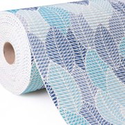 Kúpeľňová penová rohož / predložka PRO-008 Modré listy - metráž šírka 65 cm