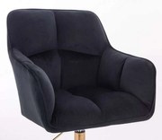 LuxuryForm DESIGN Kreslo AMALFI VELUR na zlatom kríži - čierne