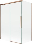 Mexen Rox, 2-krídlová posuvná vaňová zástena 120 + 70 x 150 cm, 8mm číre sklo, ružové zlato profil, 8C9-120-070-60-00