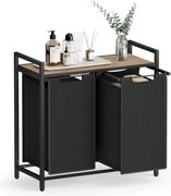 Koš na prádlo Vasagle Ovules camel hnědý/černý