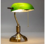 Brilagi - Stolná lampa BANK OFFICE 1xE27/60W/230V mosadz/zelená