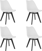 Set 4 stoličiek MARK biele / čierne nohy