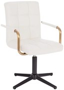 LuxuryForm DESIGN Stolička VERONA GOLD na čiernom kríži - biela