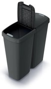 Odpadkový kôš DUO čierny, 50 l, čierna