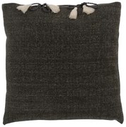 Tmavo šedý vankúš so strapcami Charline - 45 * 45 cm