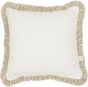 Boho štvorcový vankúš s rámom vanilka + béžová 40x40 cm