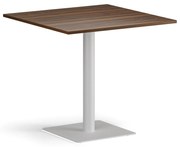 Konferenčný stolík ENZO, 80x80 cm, biela podnož, orech