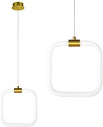 Toolight Toolight, závesné LED svietidlo 20x20cm, 9W, 3000K, LHJ057-CP1, biela-zlatá matná, OSW-60030