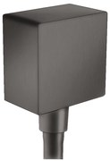 Hansgrohe FixFit, nástenné kolienko Square so spätným ventilom, kartáčovaný čierny chróm, HAN-26455340