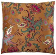 Oranžový štvorcový vankúš s kvetmi Paisley - 45*45*15cm