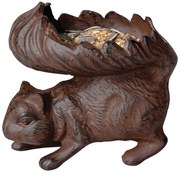 Kŕmidlo pre veveričky Squirrel, 13,5x15 cm, liatina, hnedá