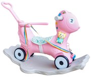 Aga4Kids Plastový hojdací koník 2v1 DS3803 Ružový