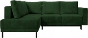 Rohová sedacia súprava Rodriguez (L) (tmavozelená čierna)