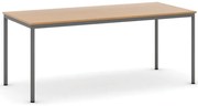 Jedálenský stôl, 180x80 cm, tmavo sivá podnož, buk