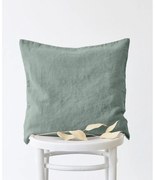 Zelená ľanová obliečka na vankúš Linen Tales, 45 x 45 cm